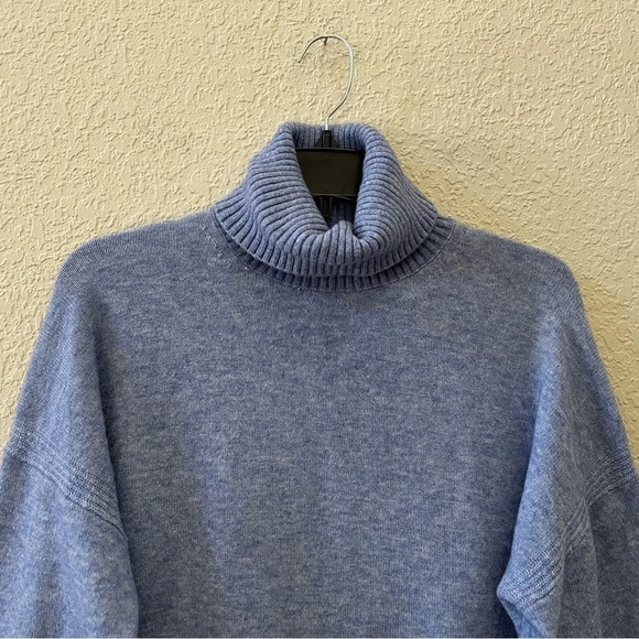 J. Crew Sweater Pullover Turtleneck Wool Alpaca Soft Cozy Classic Basic Blue XS - Picture 4 of 12